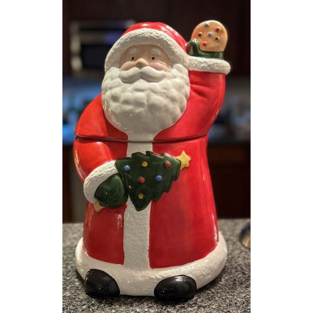 Vintage CoCo Dowley Christmas Santa Clause Cookie Jar Certified International